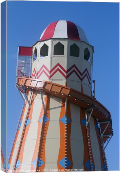 Iconic Helter Skelter at Weymouth Beach Canvas Print by Carnegie 42