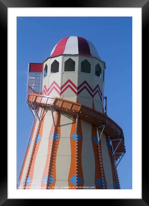 Iconic Helter Skelter at Weymouth Beach Framed Mounted Print by Carnegie 42