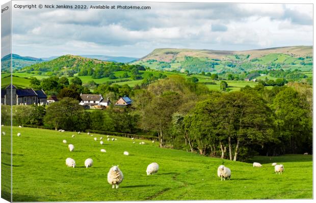 Country Landscape Builth Wells Mid Wales Canvas Print by Nick Jenkins