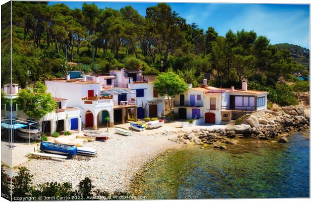 Panoramic view of Cala S'Alguer, Costa Brava - Orton glow Editio Canvas Print by Jordi Carrio