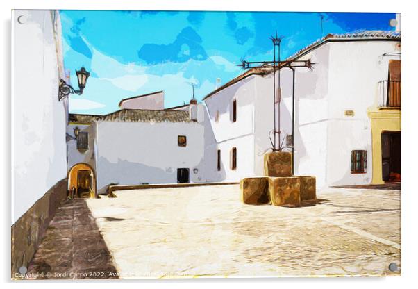 Ronda historic center square - C1804 2935 WAT Acrylic by Jordi Carrio