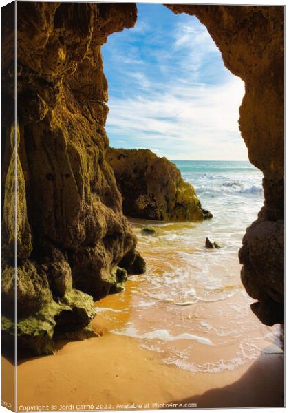 Beaches and cliffs of Praia Rocha - 5 - Orton glow Edition  Canvas Print by Jordi Carrio