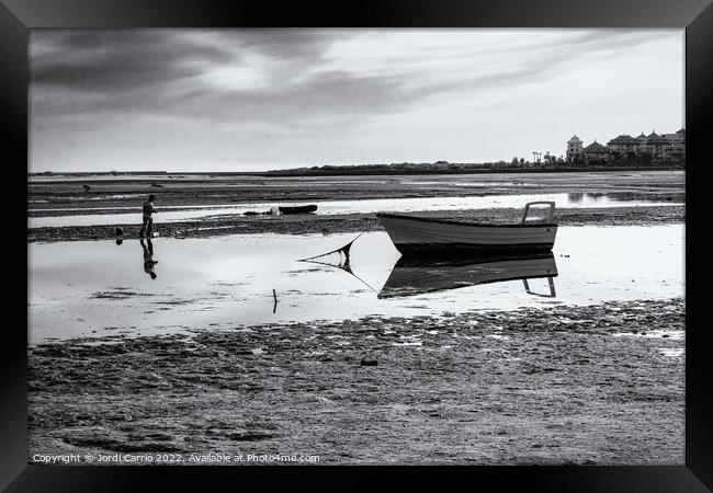 An afternoon at La Gaviota beach at low tide -1 -Illa Cristina - Framed Print by Jordi Carrio