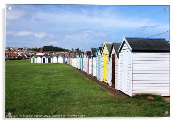Seaside Charm Beach Huts on the Green Acrylic by Stephen Hamer