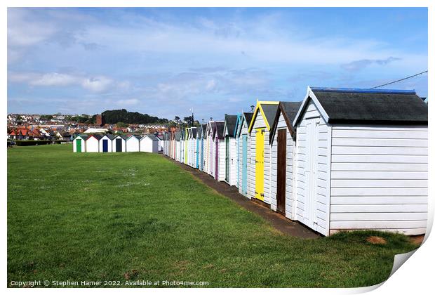 Seaside Charm Beach Huts on the Green Print by Stephen Hamer