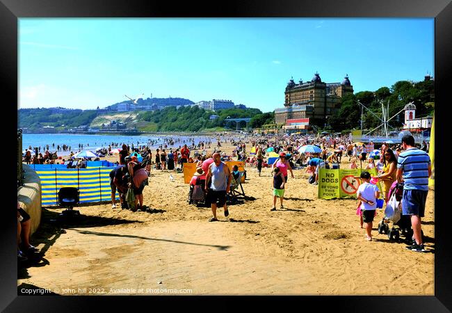 South beach in july, Scarborough, Yorkshire. Framed Print by john hill