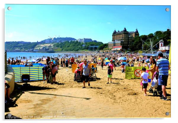 South beach in july, Scarborough, Yorkshire. Acrylic by john hill