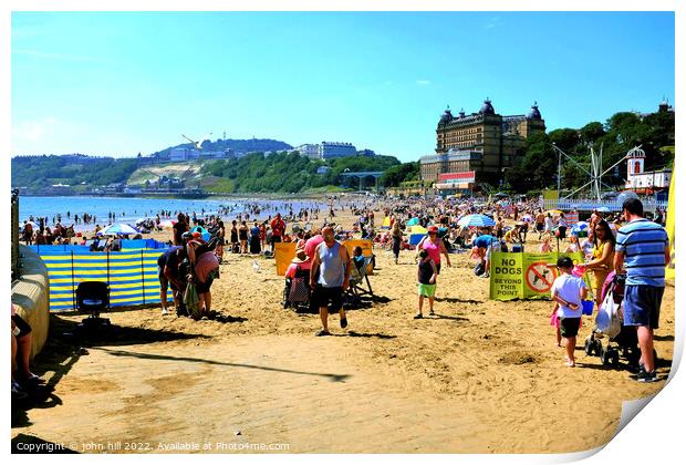 South beach in july, Scarborough, Yorkshire. Print by john hill