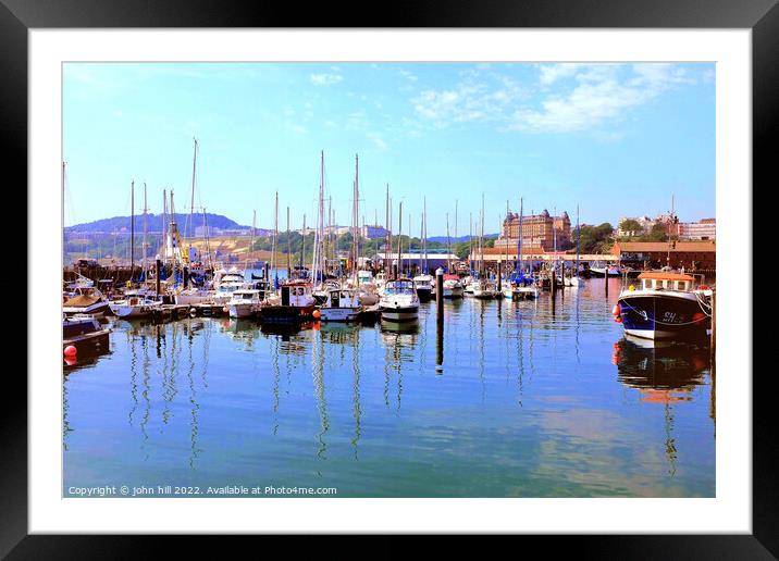 Harbour and Marina reflections, Scarborough, Yorkshire. Framed Mounted Print by john hill