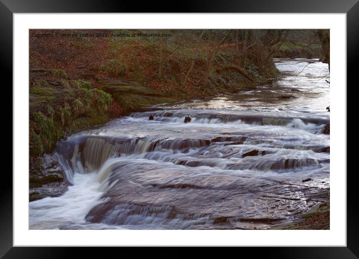 WATER IN FALLS Framed Mounted Print by andrew saxton