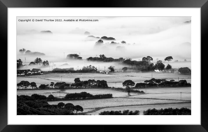 Mist on the fields Framed Mounted Print by David Thurlow
