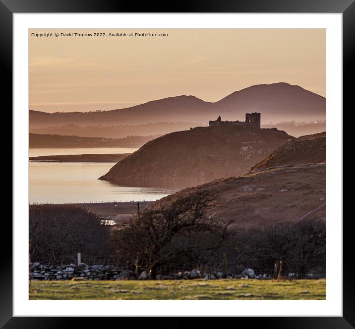 Criccieth castle on the Llŷn Peninsula  Framed Mounted Print by David Thurlow