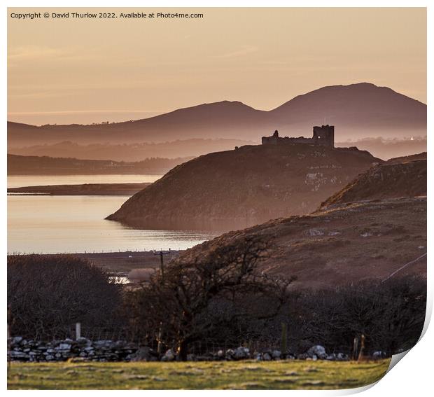 Criccieth castle on the Llŷn Peninsula  Print by David Thurlow