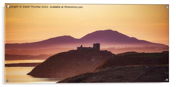 Criccieth castle on the Llŷn Peninsula  Acrylic by David Thurlow