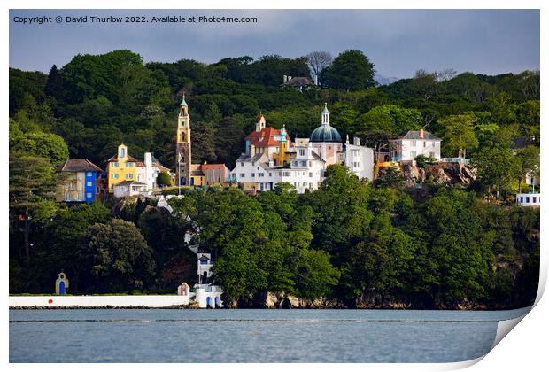 Portmeirion in early summer Print by David Thurlow