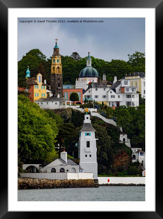 Portmeirion in early summer Framed Mounted Print by David Thurlow