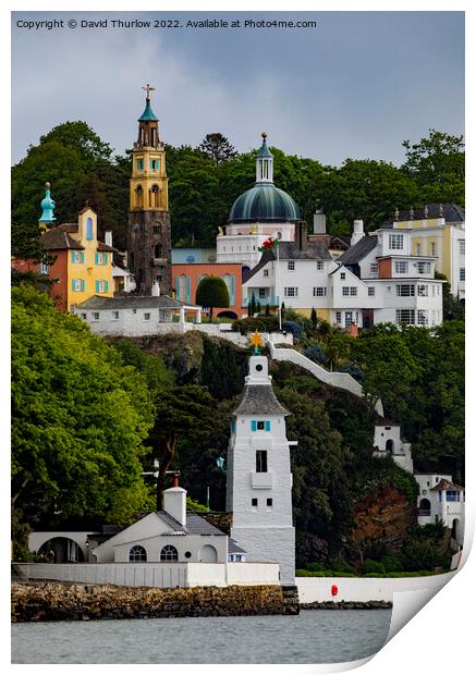 Portmeirion in early summer Print by David Thurlow