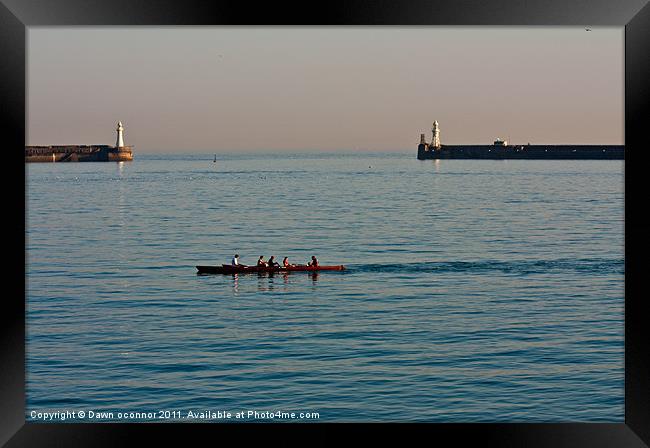 Rowing at Dover Framed Print by Dawn O'Connor