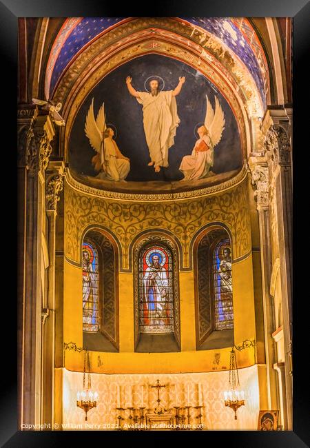 Chapel Fresco Saint Paul Church Nimes Gard France Framed Print by William Perry