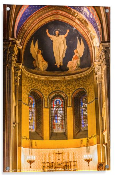 Chapel Fresco Saint Paul Church Nimes Gard France Acrylic by William Perry