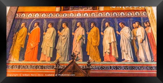 Male Saints Fresco Saint Paul Church Nimes Gard France Framed Print by William Perry
