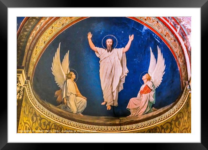 Angels Fresco Saint Paul Church Nimes Gard France Framed Mounted Print by William Perry