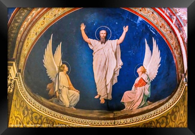 Angels Fresco Saint Paul Church Nimes Gard France Framed Print by William Perry