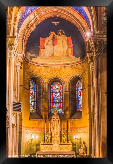 Mary Chapel Fresco Saint Paul Church Nimes Gard France Framed Print by William Perry