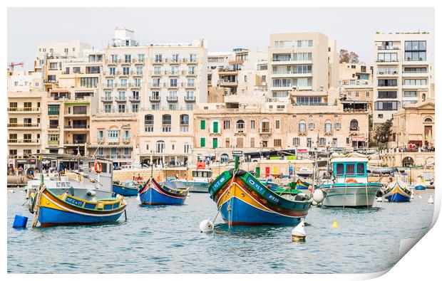 Spinola Bay full of colourful boats Print by Jason Wells