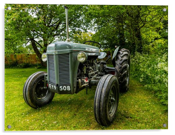 Ferguson T20 Tractor.  Acrylic by Colin Allen