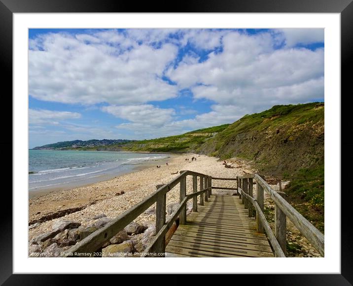Charmouth beach Framed Mounted Print by Sheila Ramsey