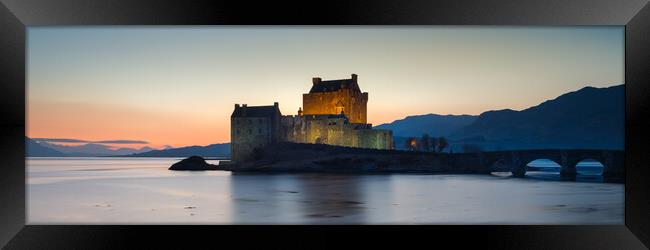 Eilean Donan Castle  Panoramic Sunset- Scotland Framed Print by Phil Durkin DPAGB BPE4