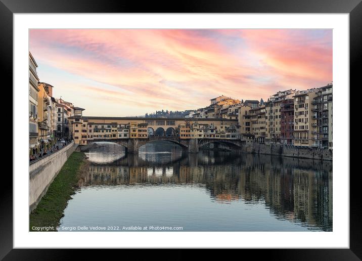 ponte vecchio bridge in Florence, Italy Framed Mounted Print by Sergio Delle Vedove