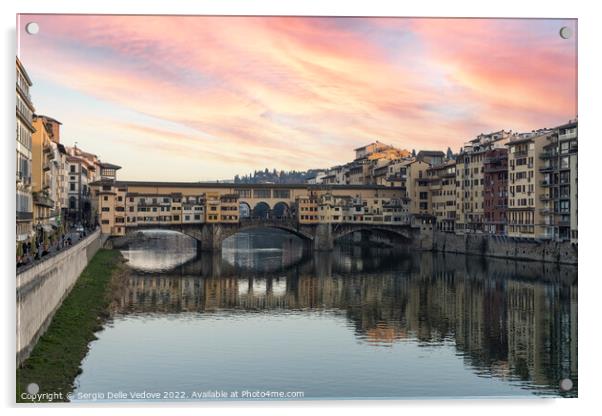 ponte vecchio bridge in Florence, Italy Acrylic by Sergio Delle Vedove