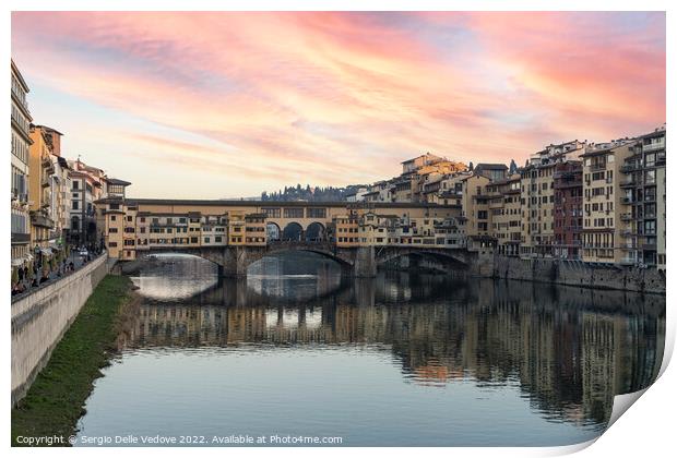 ponte vecchio bridge in Florence, Italy Print by Sergio Delle Vedove
