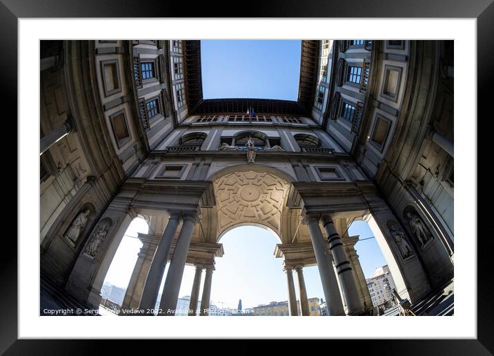 the uffizi building in Florence, Italy Framed Mounted Print by Sergio Delle Vedove