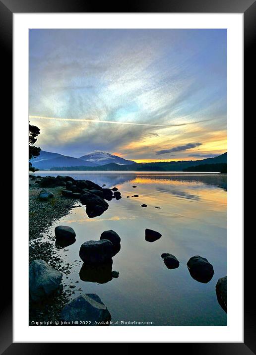 Dramatic Dawn sky, Cumbria, UK. Framed Mounted Print by john hill