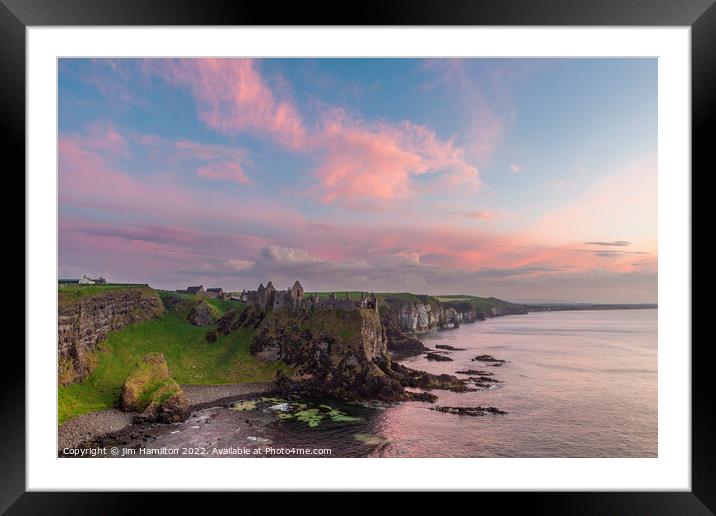 Majestic Ruins of Dunluce Castle Framed Mounted Print by jim Hamilton