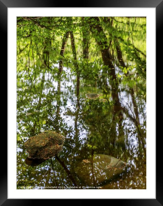 Abstract Reflections in Strid Wood Framed Mounted Print by Mark Sunderland