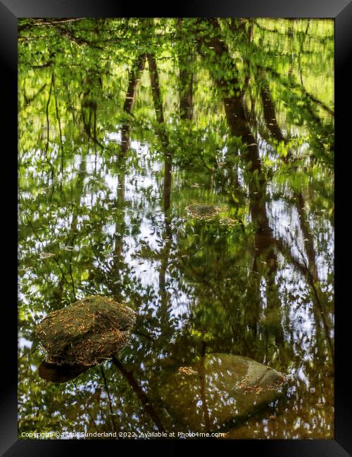 Abstract Reflections in Strid Wood Framed Print by Mark Sunderland