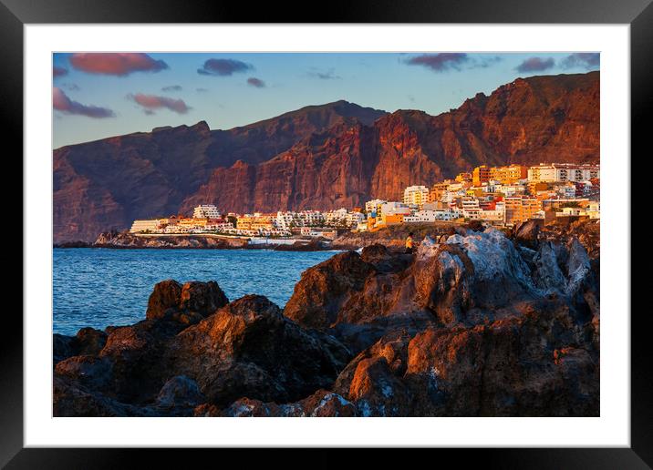 Tenerife Island in Canary Islands at Sunset Framed Mounted Print by Artur Bogacki