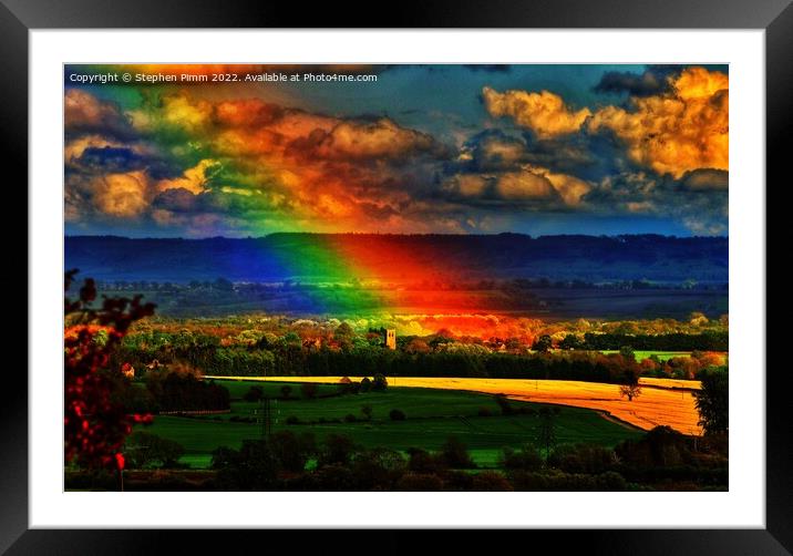 Rainbow Church Framed Mounted Print by Stephen Pimm