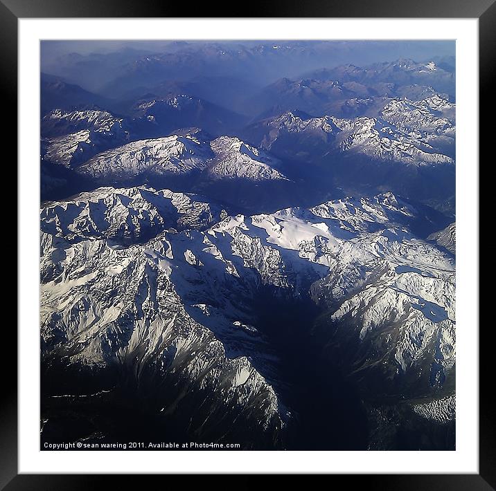 The Alps at 38000 Framed Mounted Print by Sean Wareing