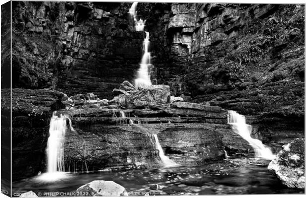 Mill gill force near Askrigg 722 Canvas Print by PHILIP CHALK