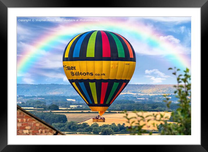 Rainbow Ballon Framed Mounted Print by Stephen Pimm