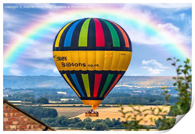 Rainbow Ballon Print by Stephen Pimm