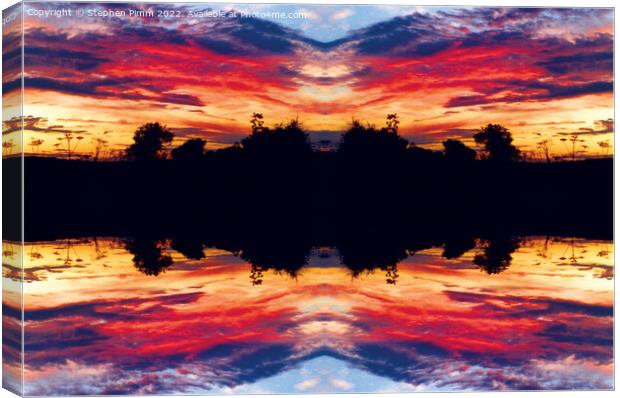 Sunset Flipped Mirrored  Canvas Print by Stephen Pimm