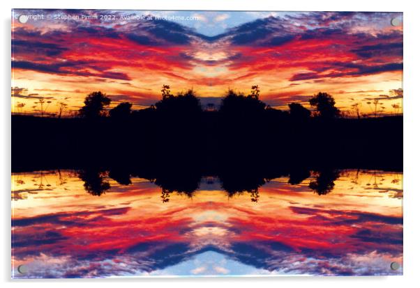 Sunset Flipped Mirrored  Acrylic by Stephen Pimm