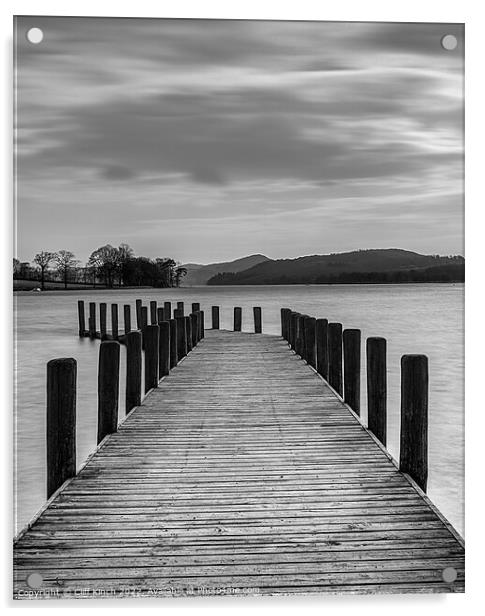 Lake Coniston Jetty  Acrylic by Cliff Kinch