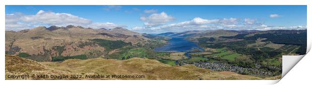Panorama of Loch Tay and the surrounding mountains Print by Keith Douglas